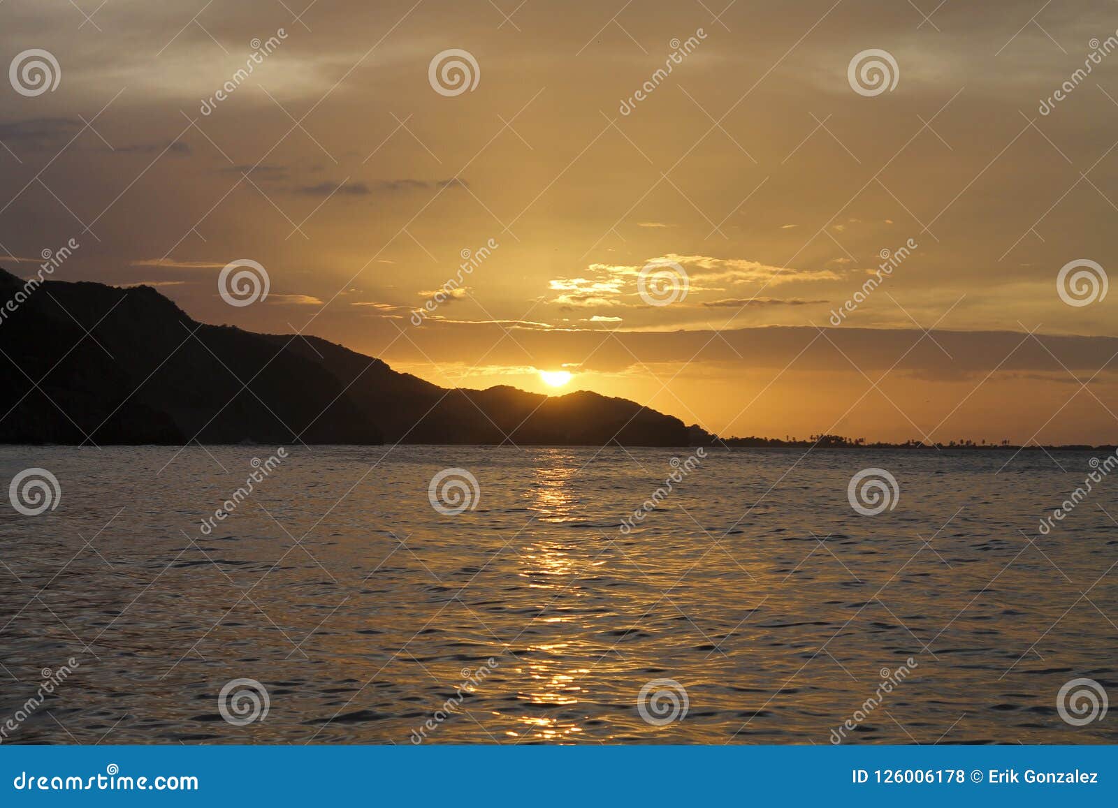 sunset in rio caribe, venezuela
