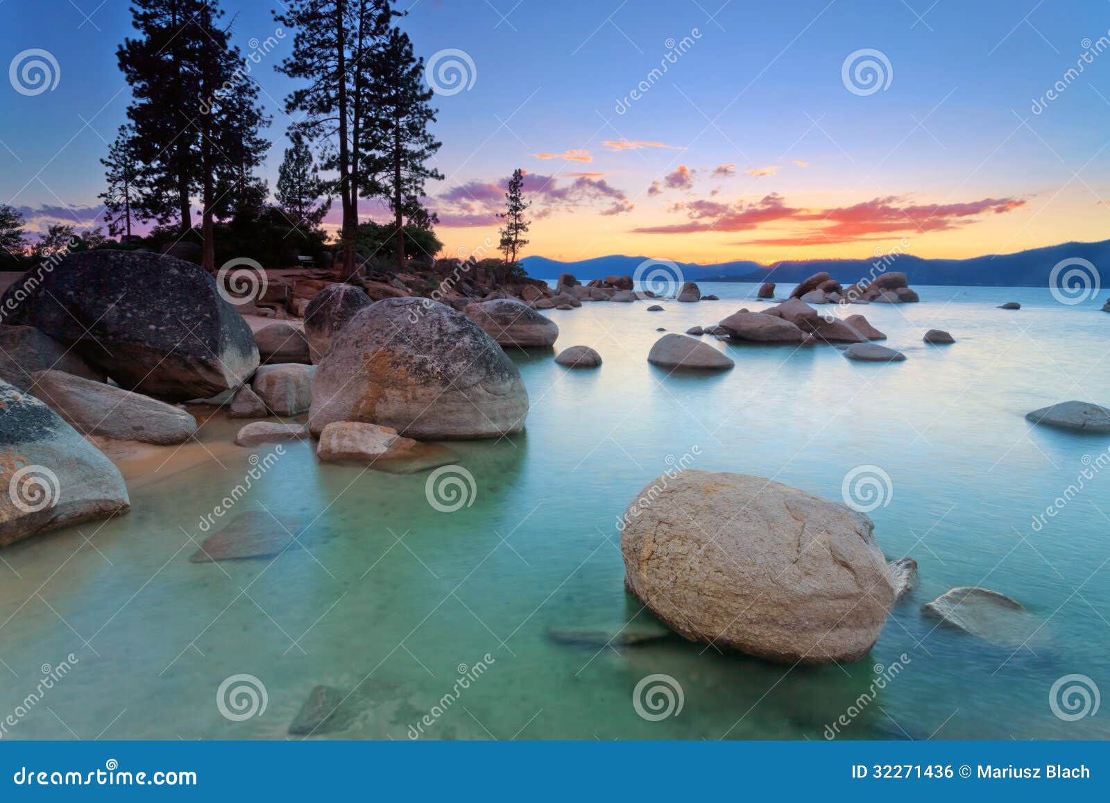 Beautiful sunset over Lake Tahoe