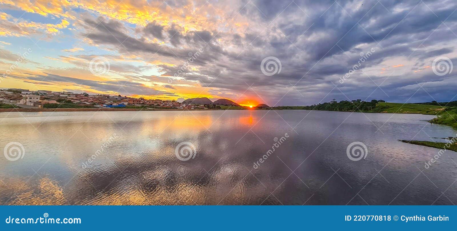sunset in brazilian lake