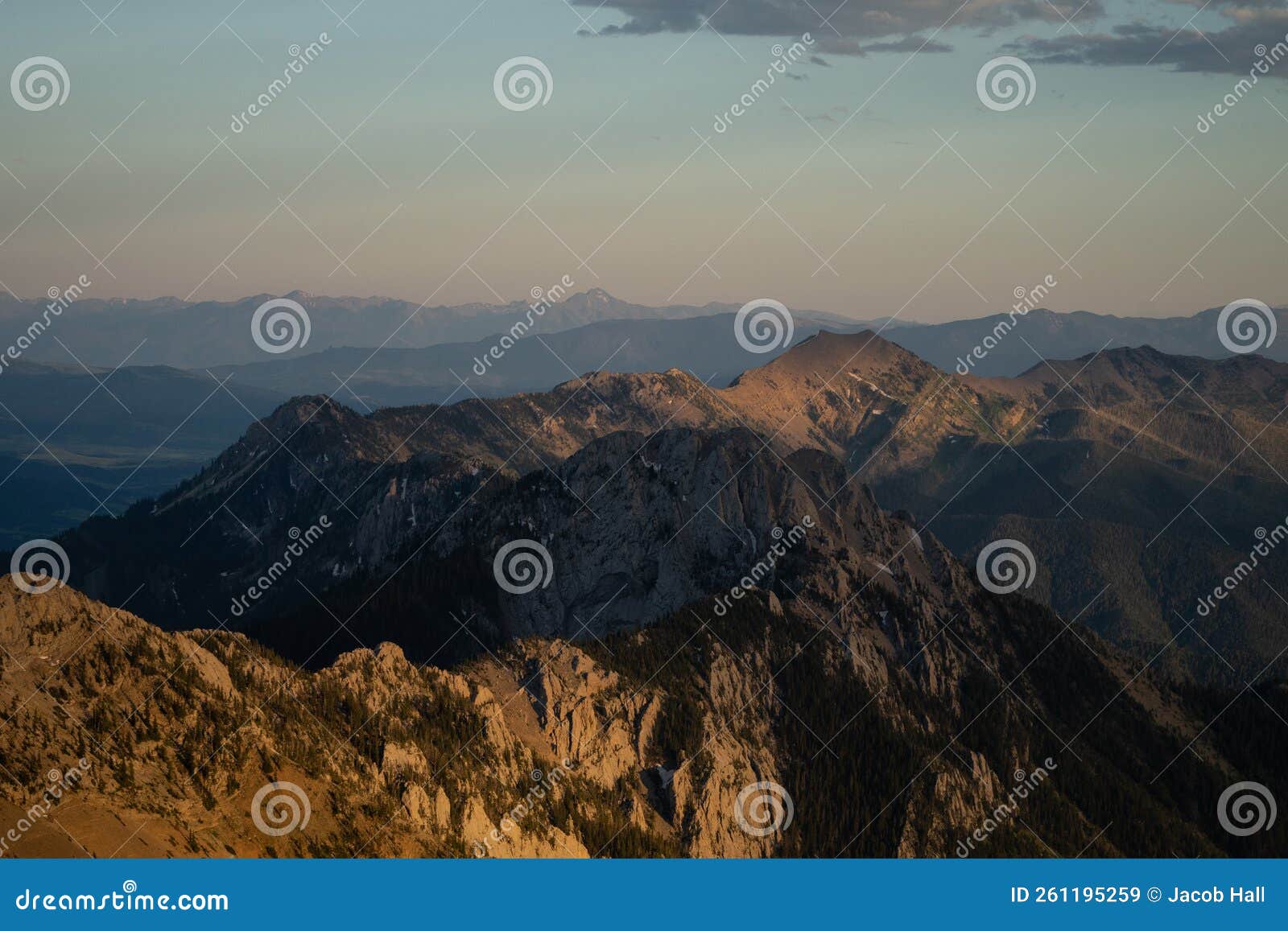 Sunset in the Bridger Mountain Range, Montana Stock Image Image of