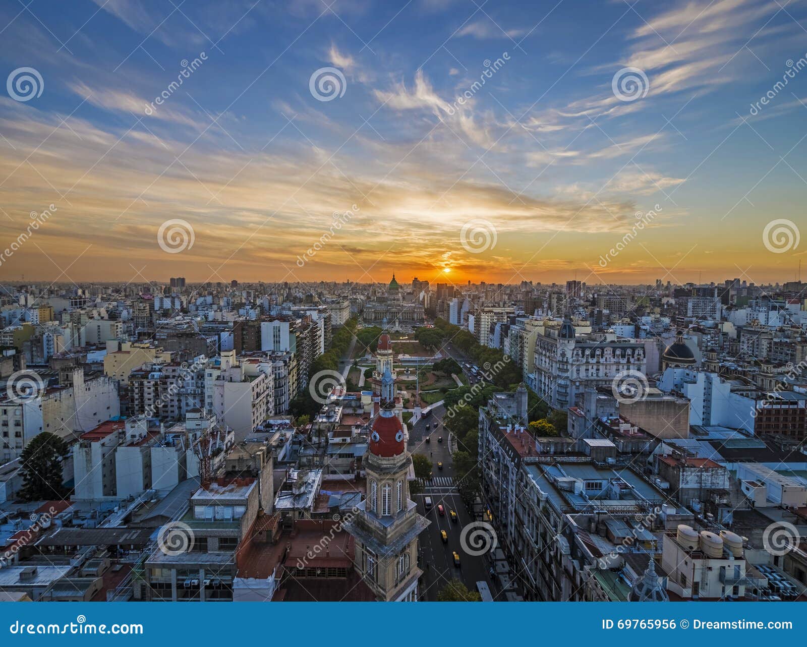 Sunset in Buenos Aires stock photo. Image of sunset, palacio 69765956