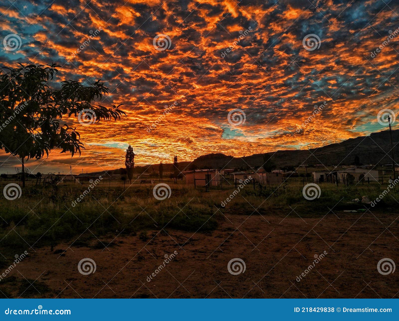 Sunset in the Bundus Eastern Cape Herschel Stock Photo Image of