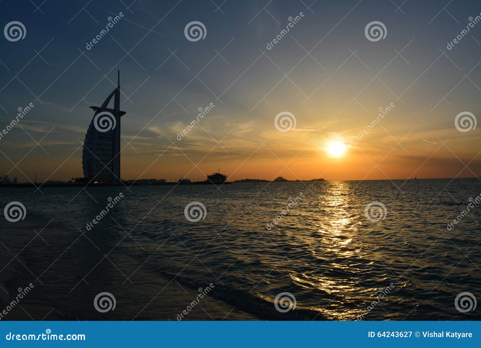 Sunset At Burj Al Arab Editorial Photography Image Of Shore