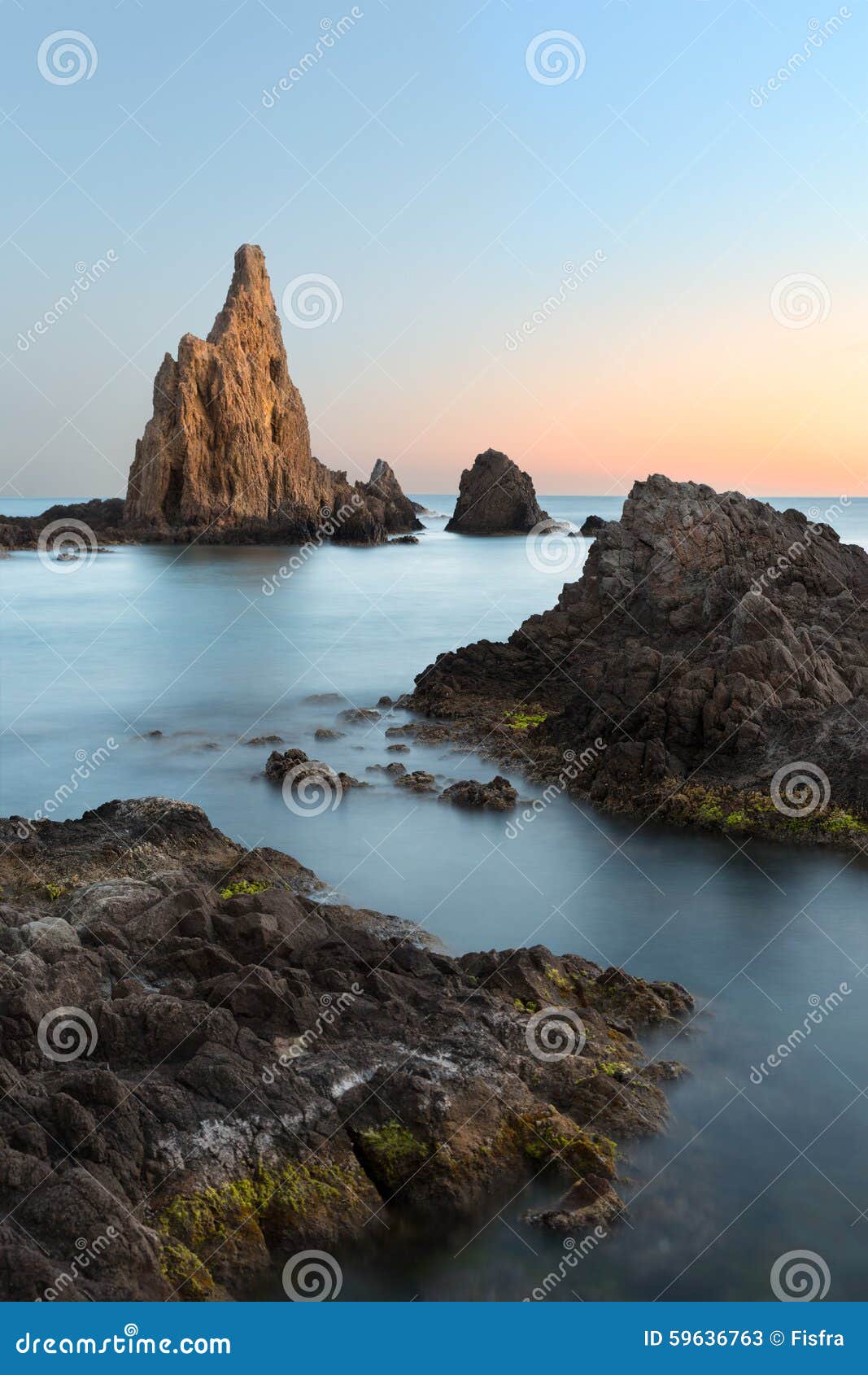 sunset at cabo del gata, almeria in spain