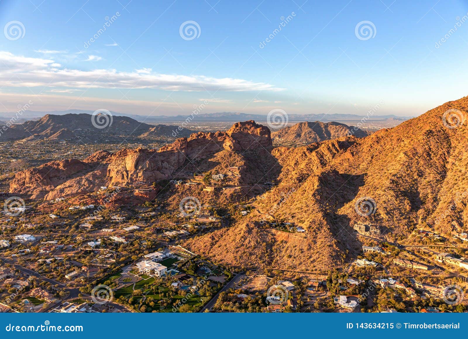 Sunset on Camelback Mountain Stock Image - Image of roads, phoenix ...