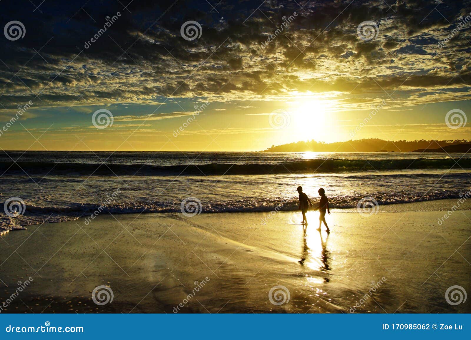 Sunset at Carmel beach stock photo. Image of carmel 170985062