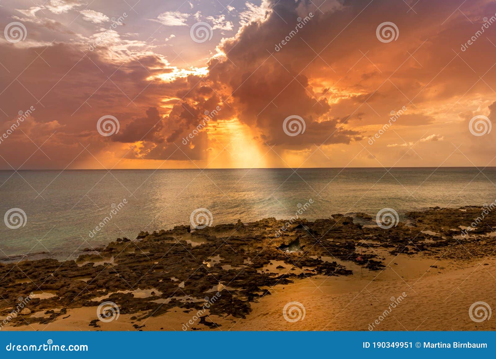 sunset on the cayman islands