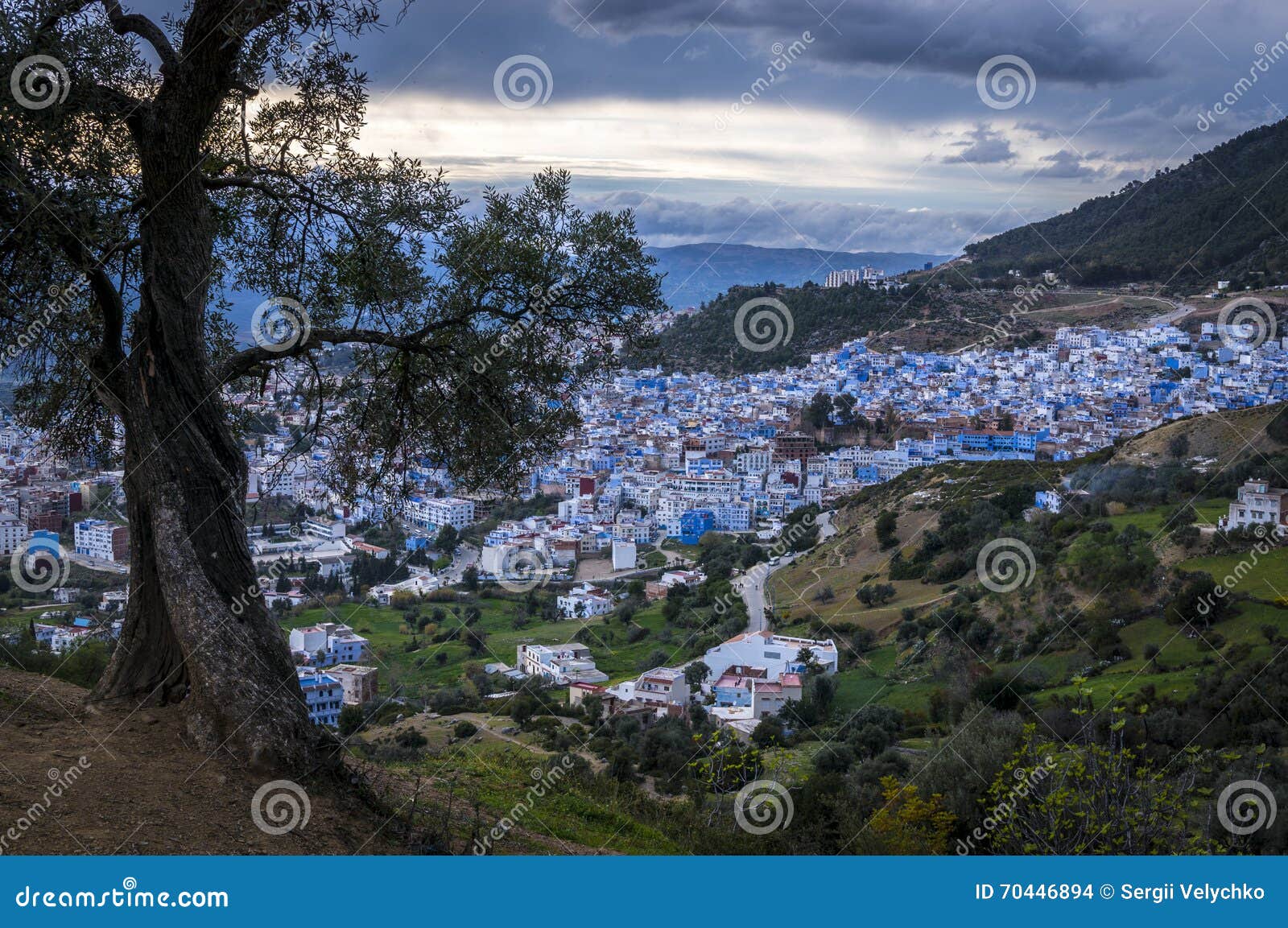 Sunset In Chefchaouen Stock Photo Image Of Berber Bright 70446894