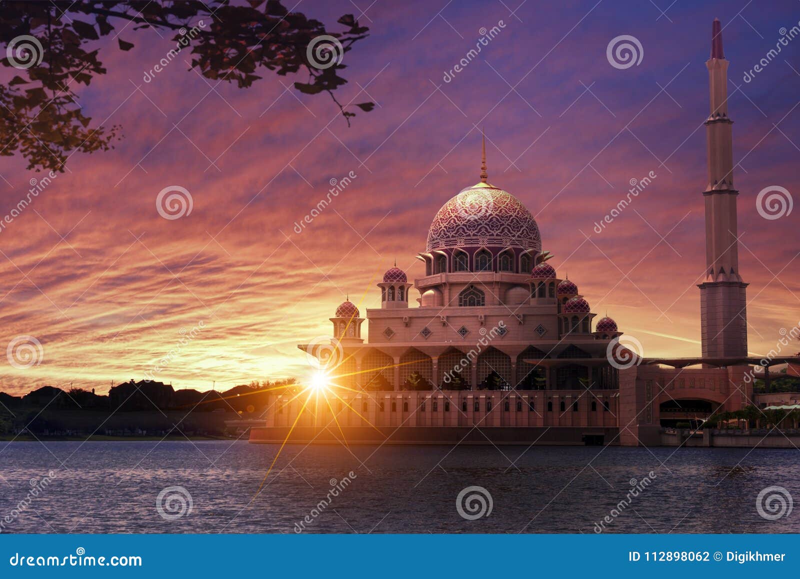 sunset at the classic mosque