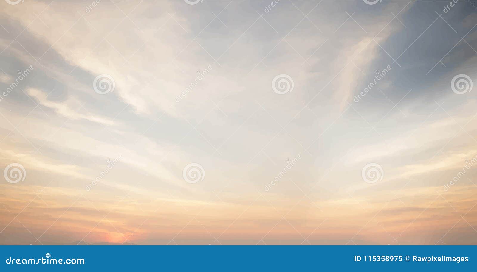 sunset and cloudy blue sky wallpaper