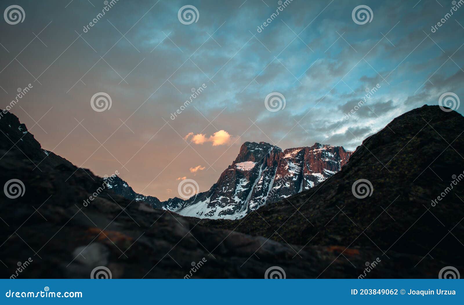 sunrise behind the rock