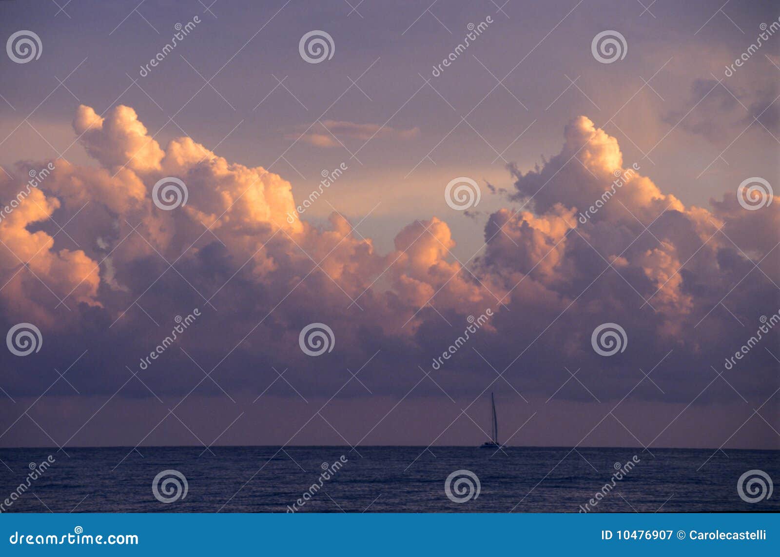 sunset & cumulus clouds - dominican republic