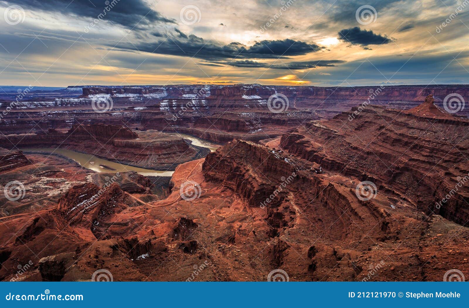 Sunset at Dead Horse Point State Park Stock Photo Image of cliff
