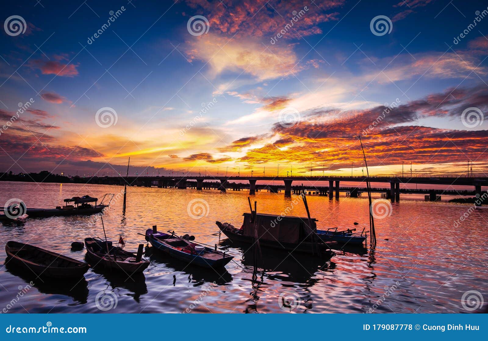 sunset on dong nai river - vietnam