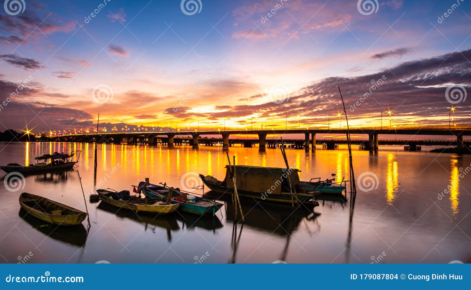 sunset on dong nai river - vietnam