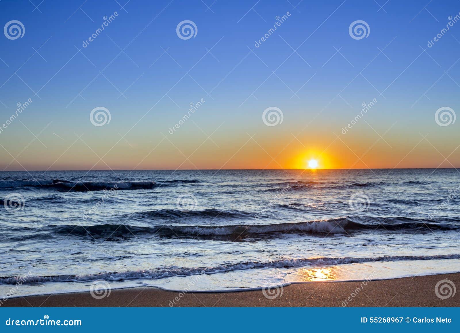 sunset at dunas douradas beach seascape, famous destination