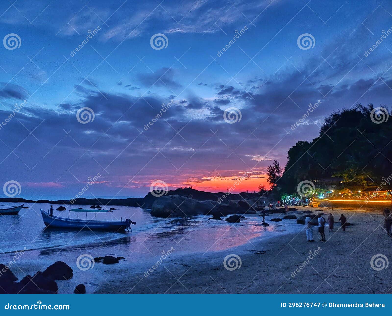 Sunset Evening at Om Beach , Gokarna Stock Image Image of boating
