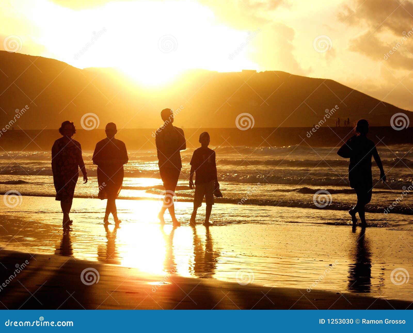 Sunset Family Stock Photo - Image: 1253030