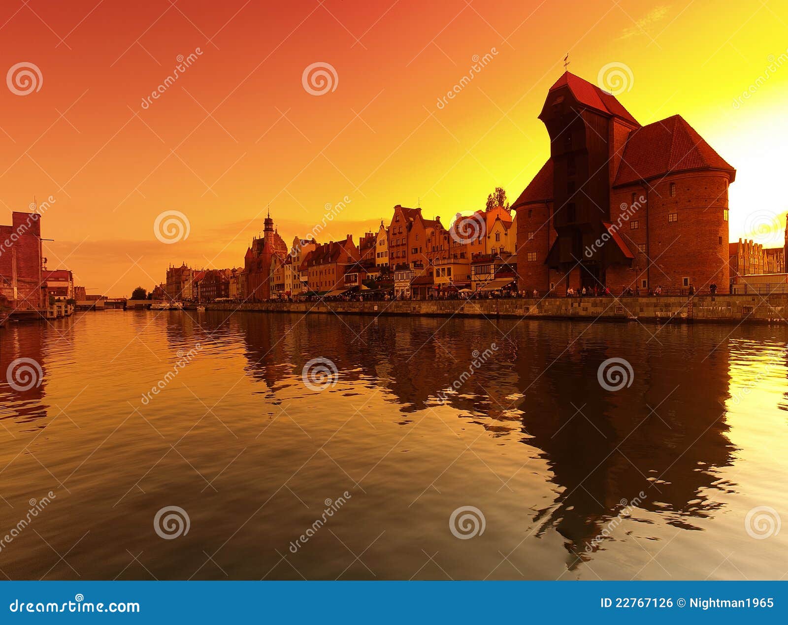 sunset in gdansk