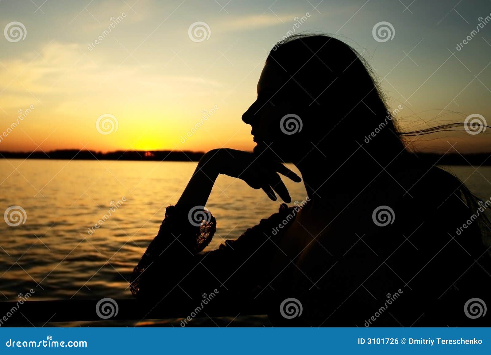 Sunset girl stock photo. Image of looking, healthy, river 3101726