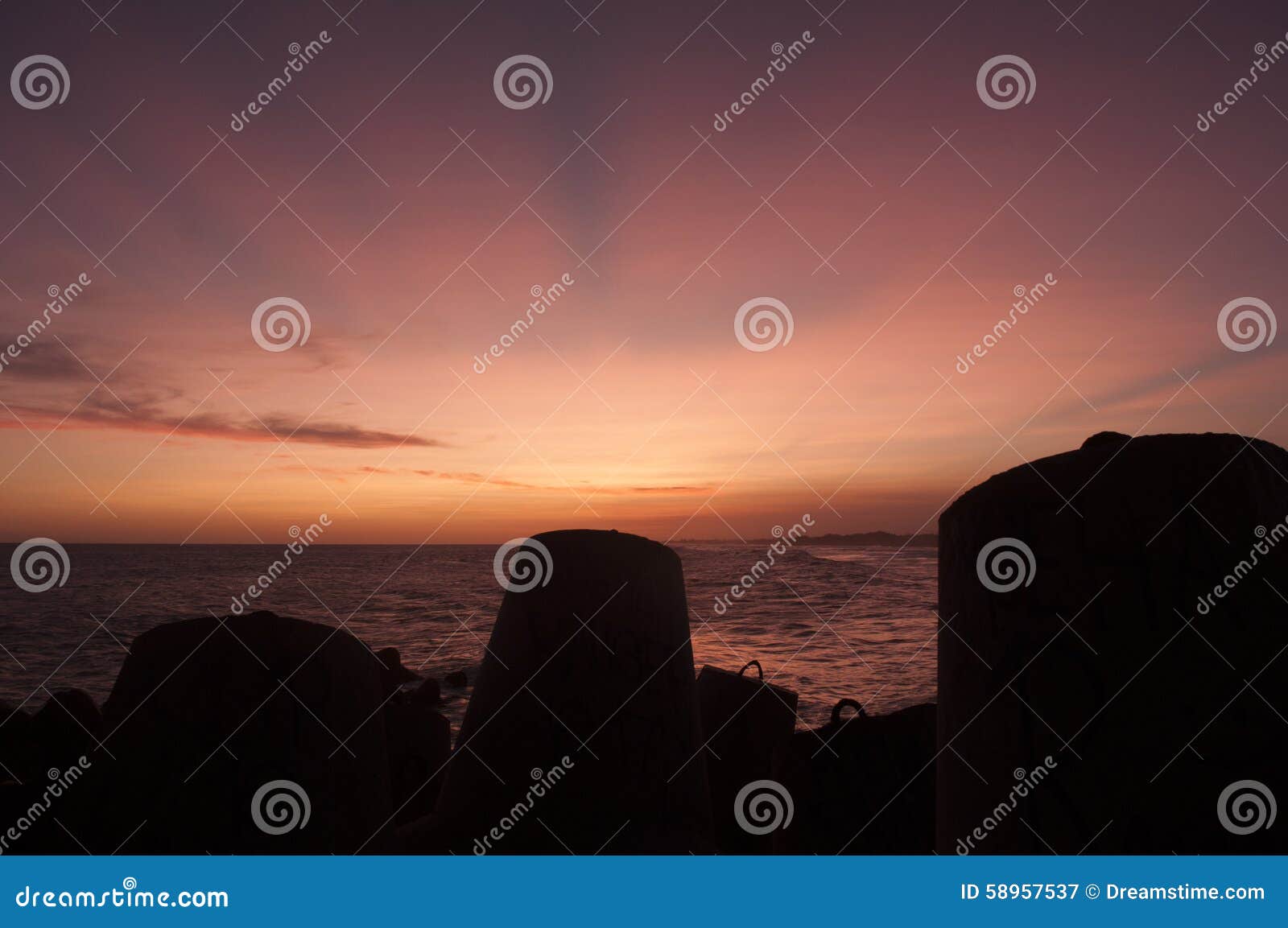 Sunset at Glagah Beach, Kulon Progo, Yogyakarta Indonesia Stock Image