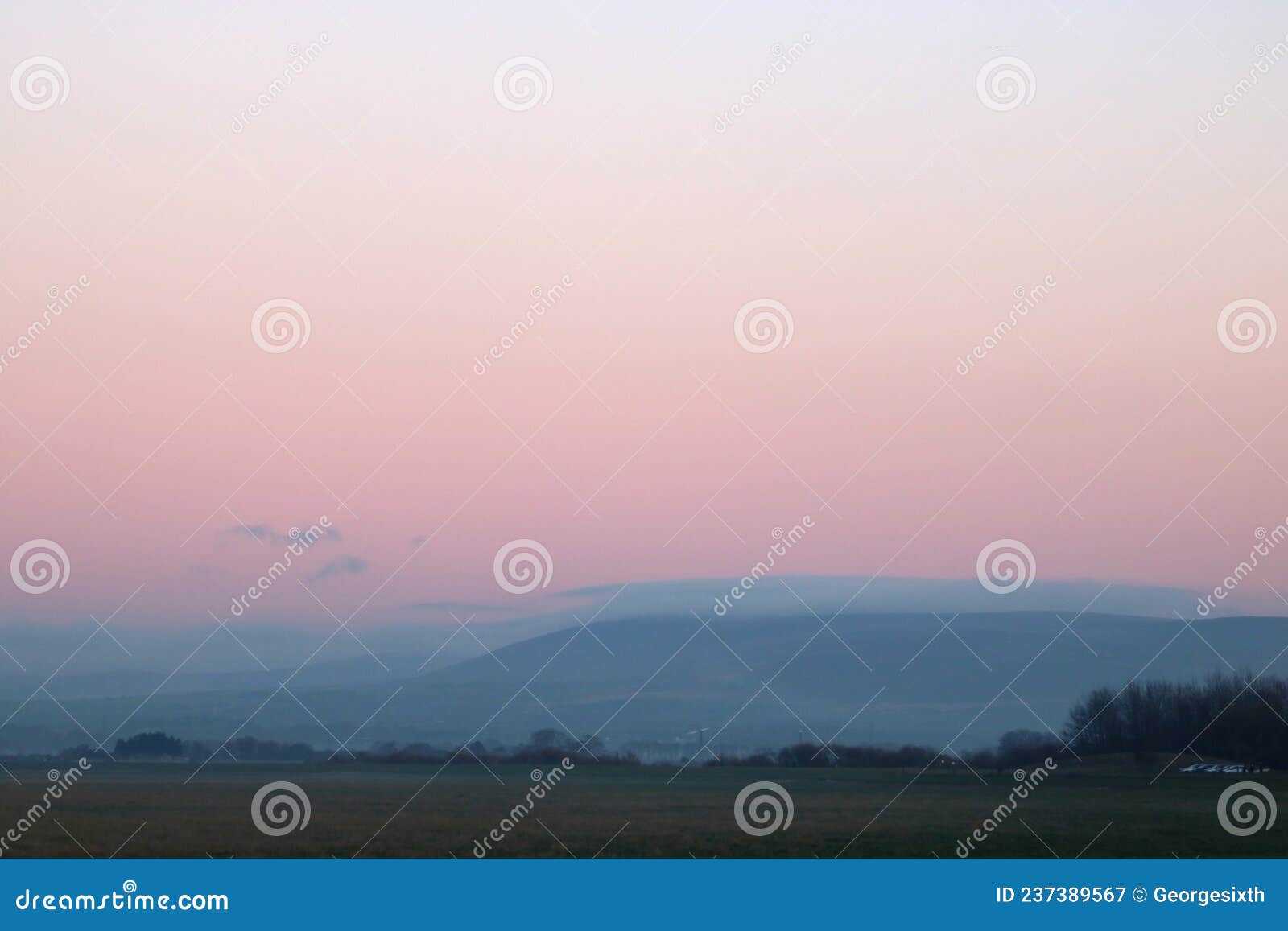 After Sunset Glow Over Fells in North Lancashire Stock Image Image of