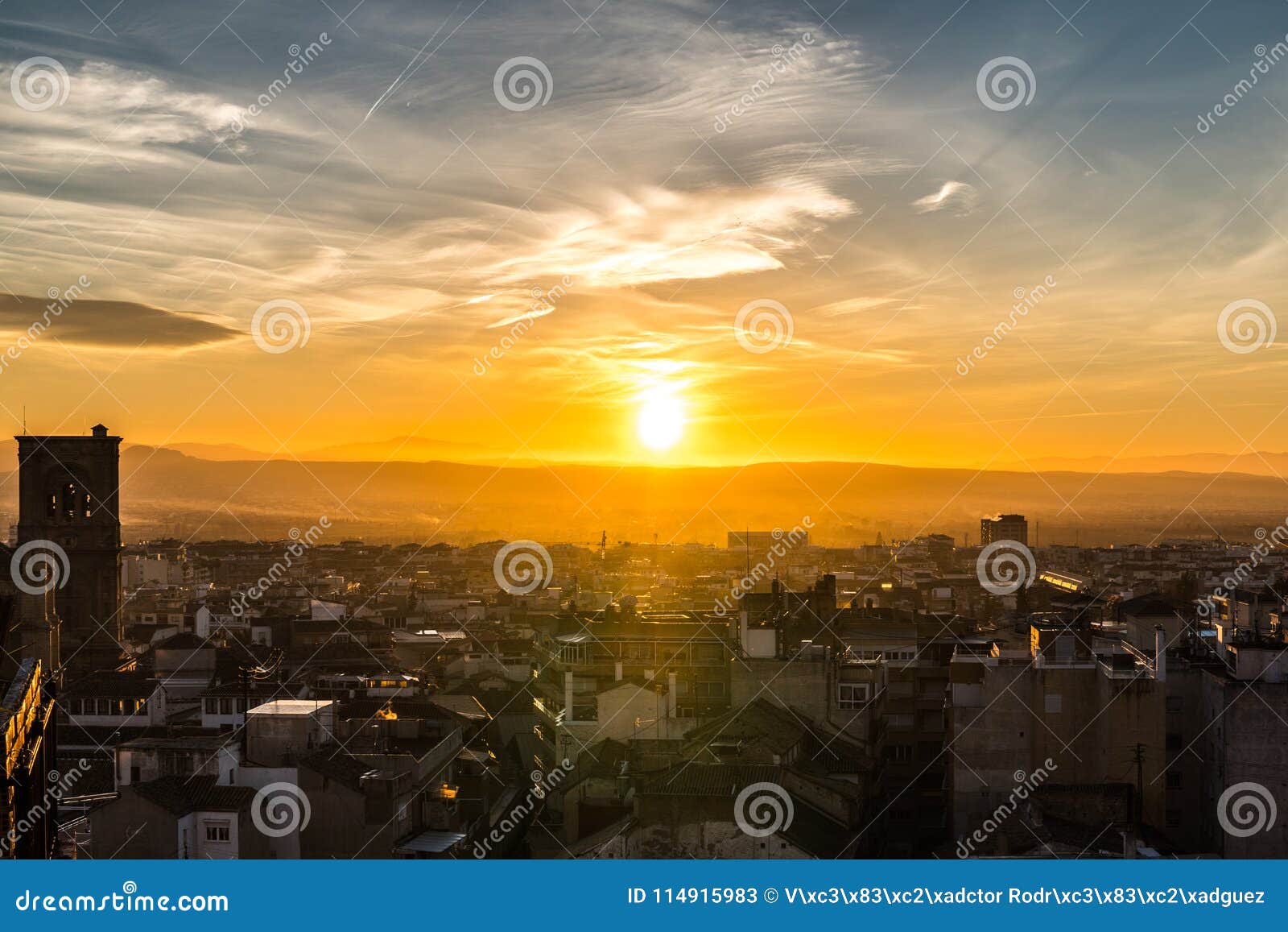 Sunset on Granada. Atardecer En Granada Stock Image - Image of sunset