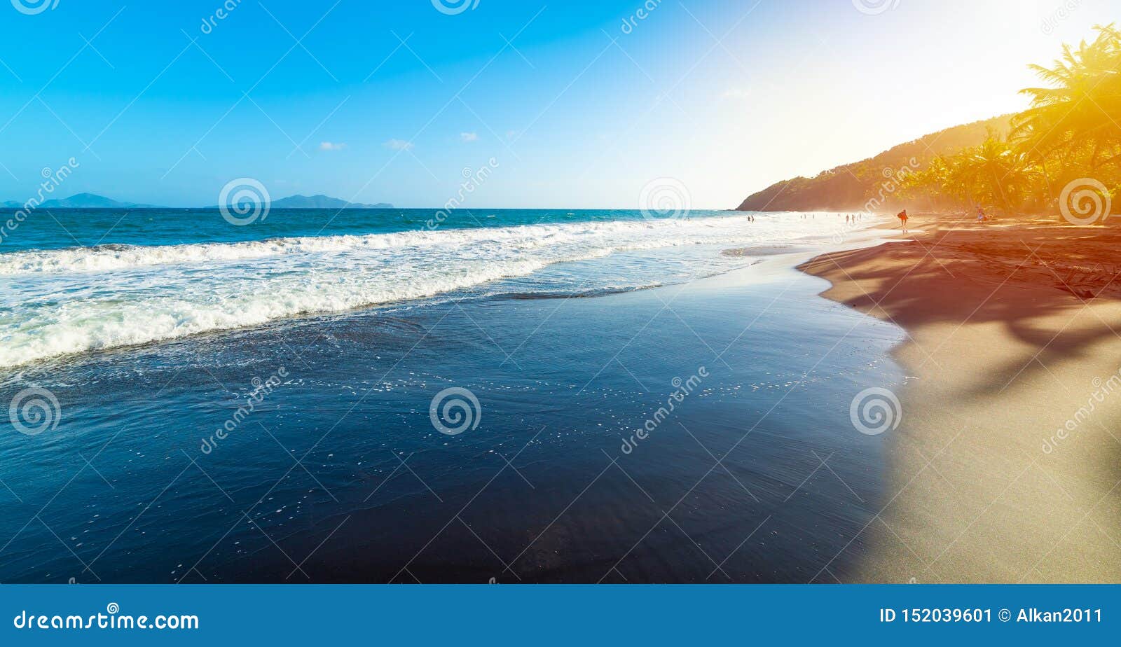 Sunset in Grande Anse Beach in Guadeloupe Stock Image Image of island