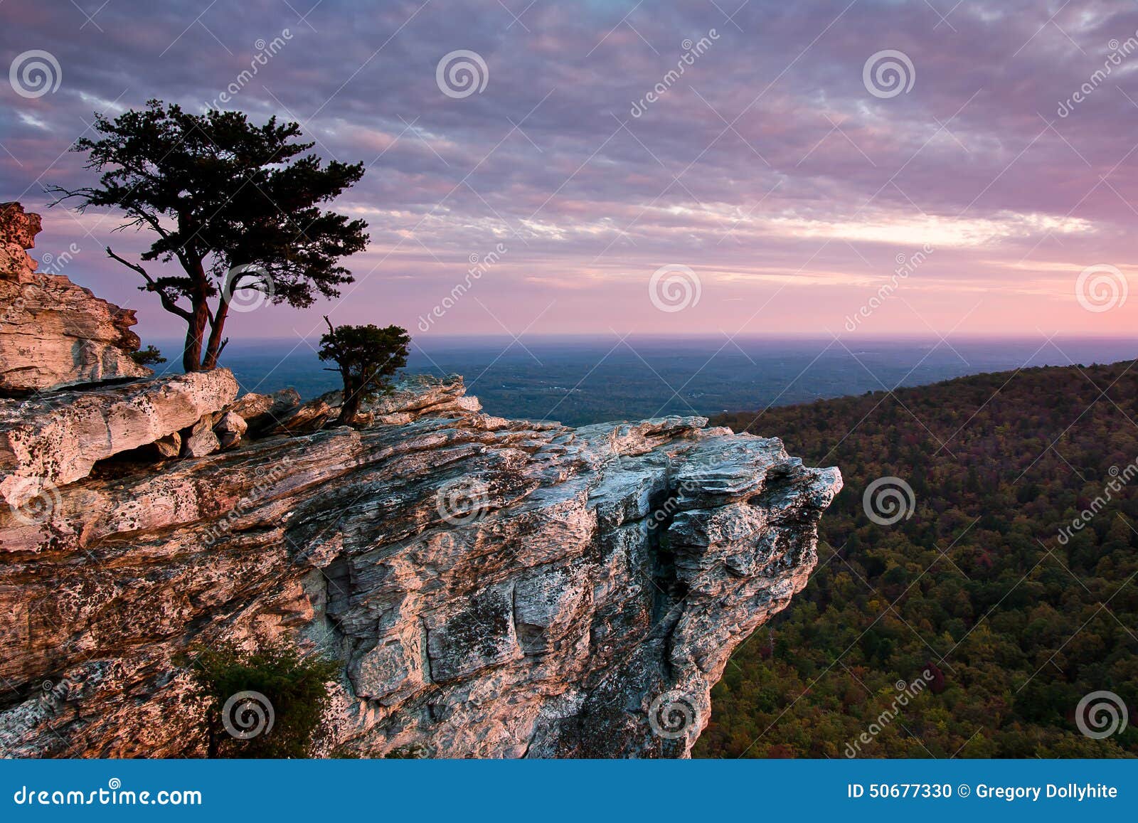Sunset at Hanging Rock stock photo. Image of carolina 50677330
