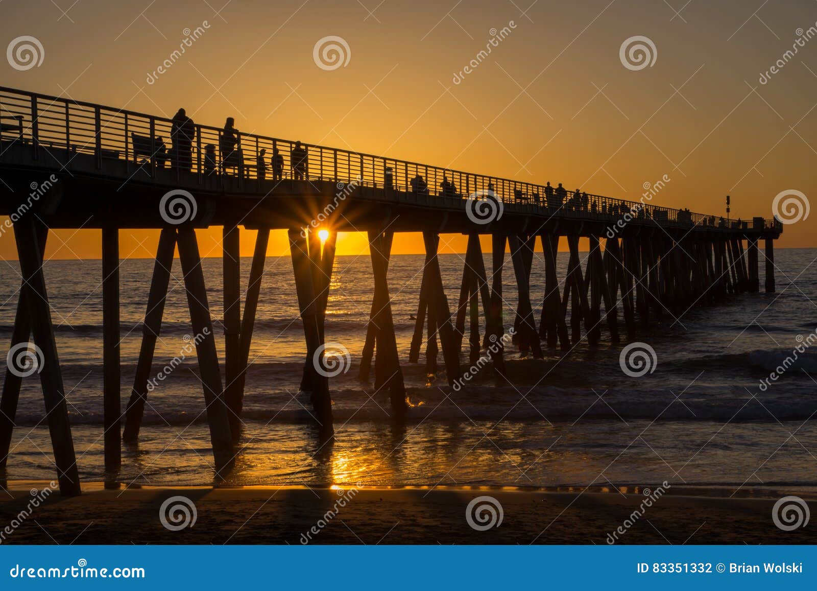 sunset, hermosa beach pier