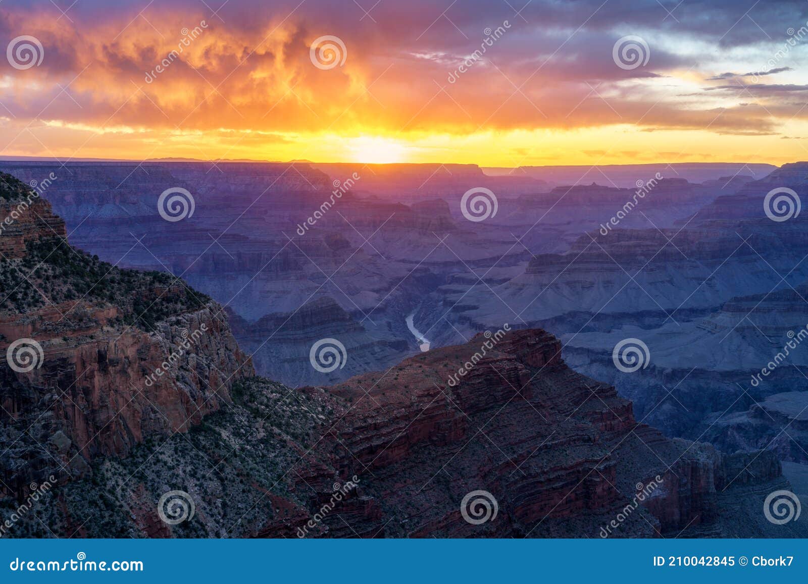 Sunset At Hopi Point On The Rim Trail At The South Rim Of Grand Canyon