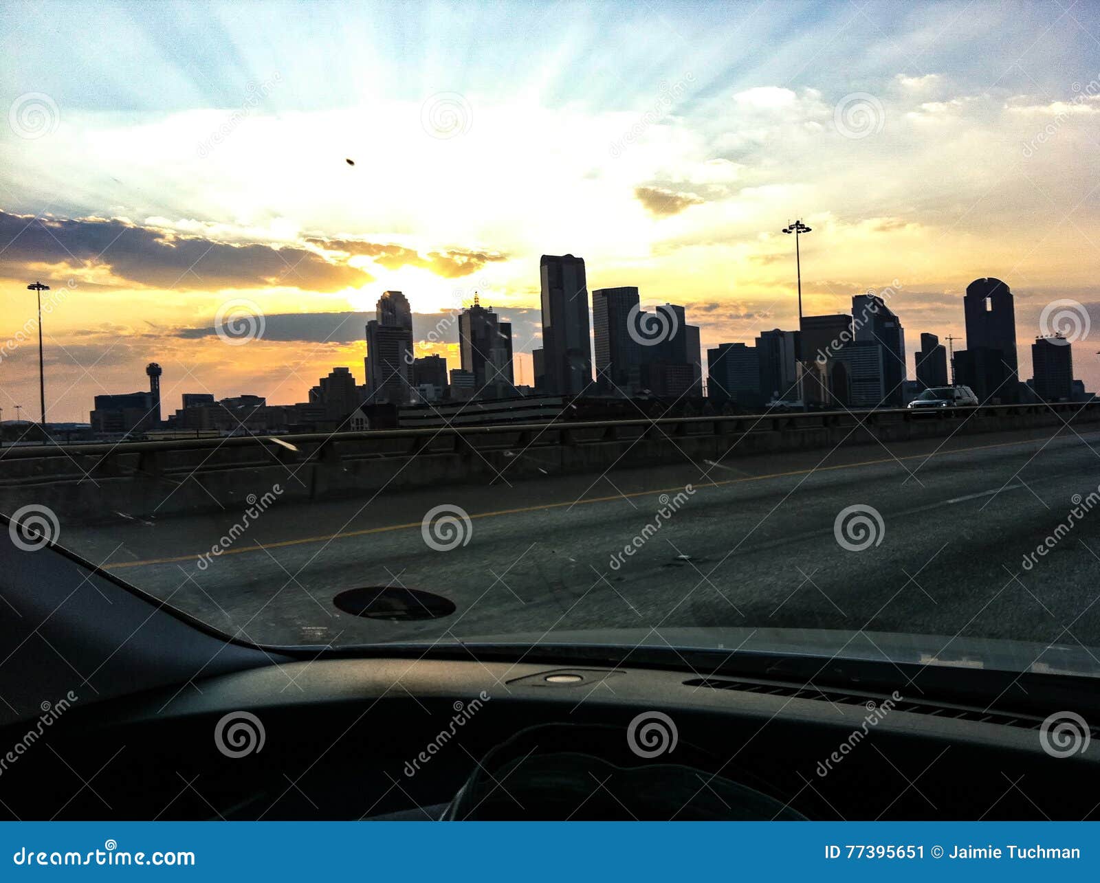 Sunset and the Houston Skyline Stock Image Image of multiple, north
