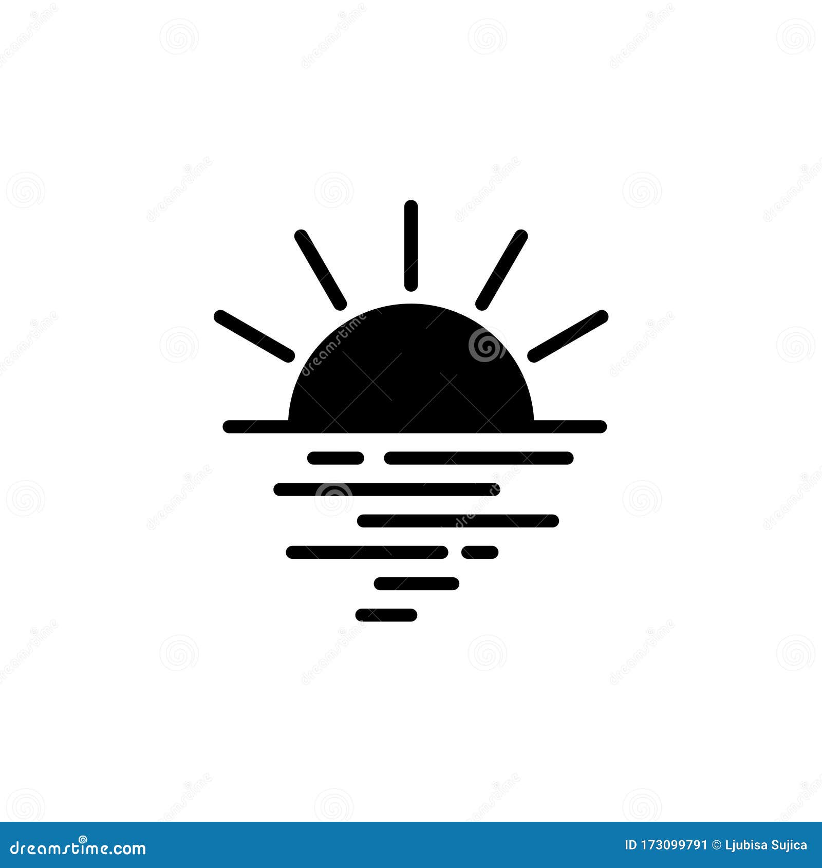 Sunset Icon Isolated on White Background Stock Vector - Illustration of ...