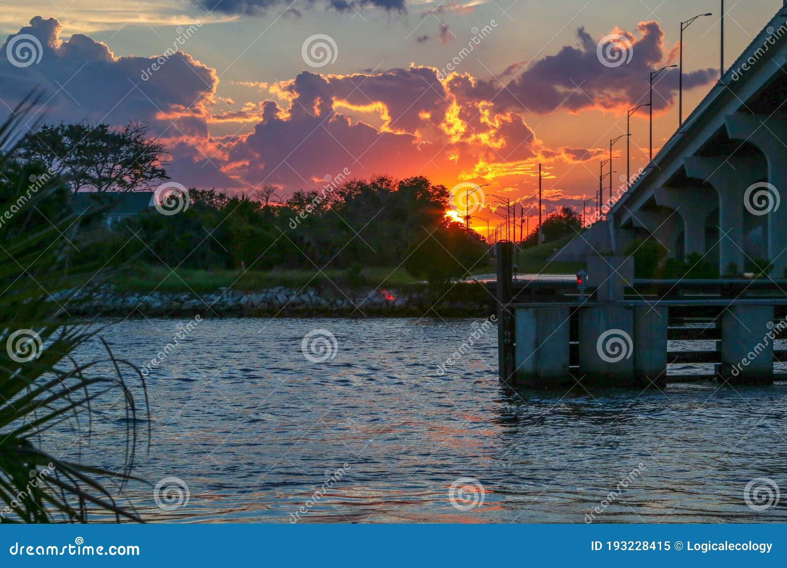 Sunset At The Intracoastal Waterway Stock Image Image Of Horizon