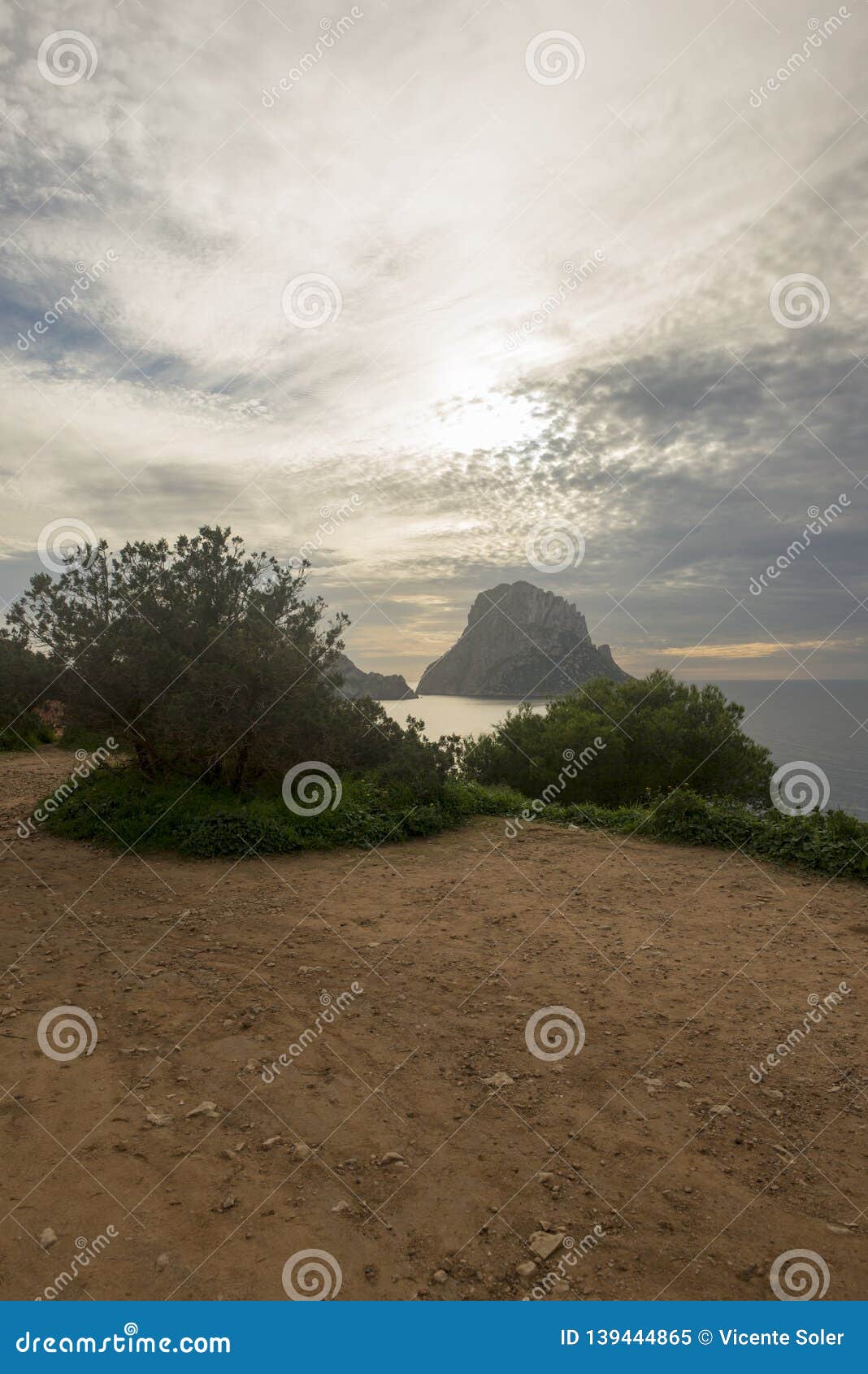 sunset on the island of es vedra in ibiza