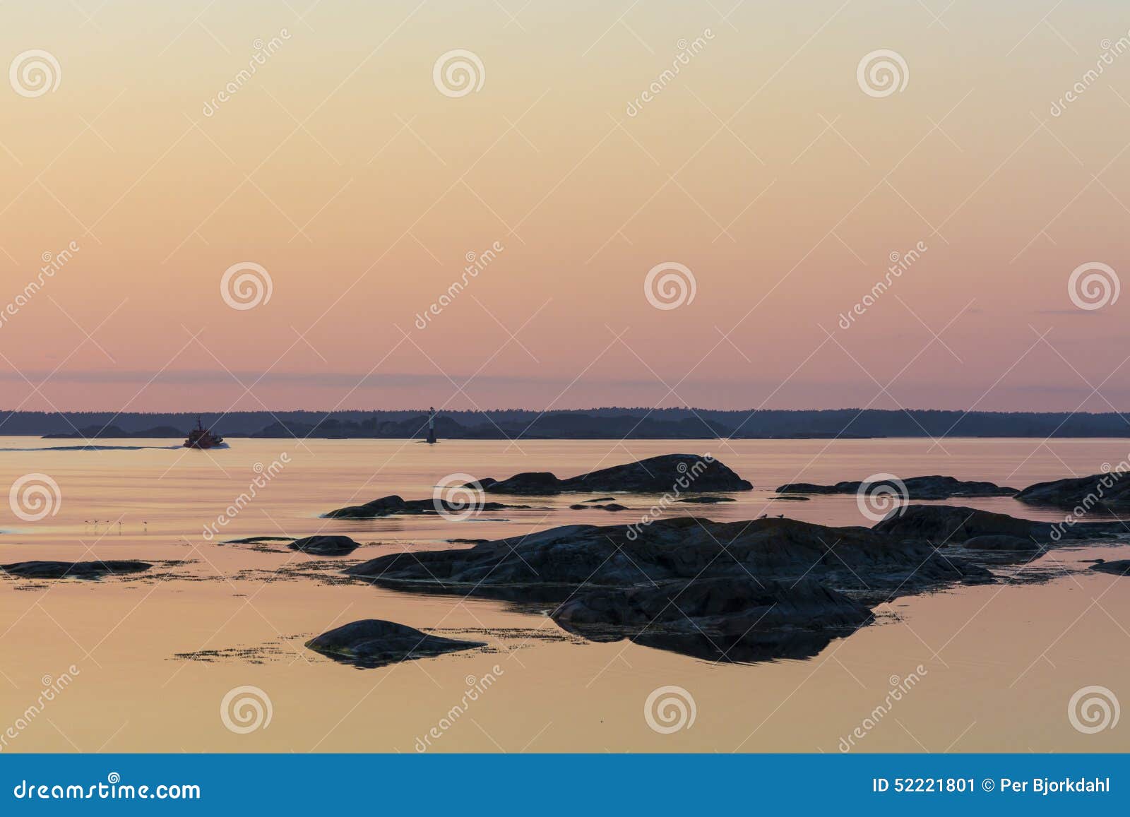 sunset and islets landsort stockholm archipelago