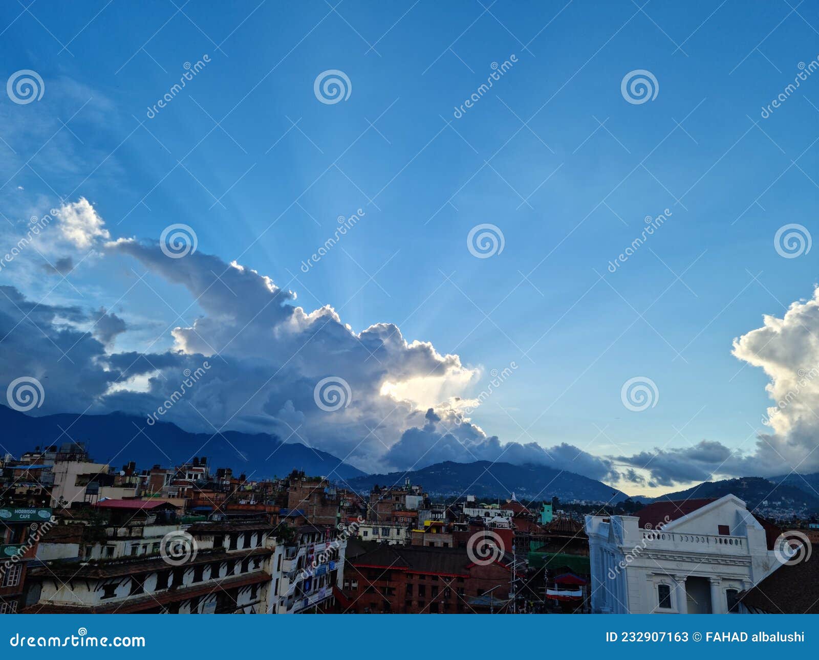 Sunset in Kathmandu stock image. Image of city, cumulus 232907163