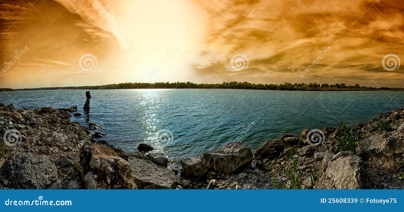 Sunset on Lake stock image. Image of water, sunrise 25608339
