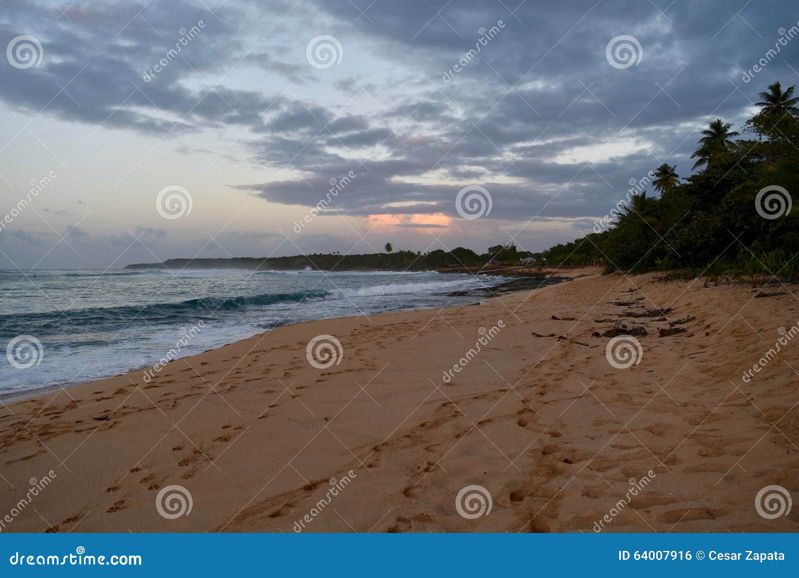 sunset at los tubos beach, manati, puerto rico