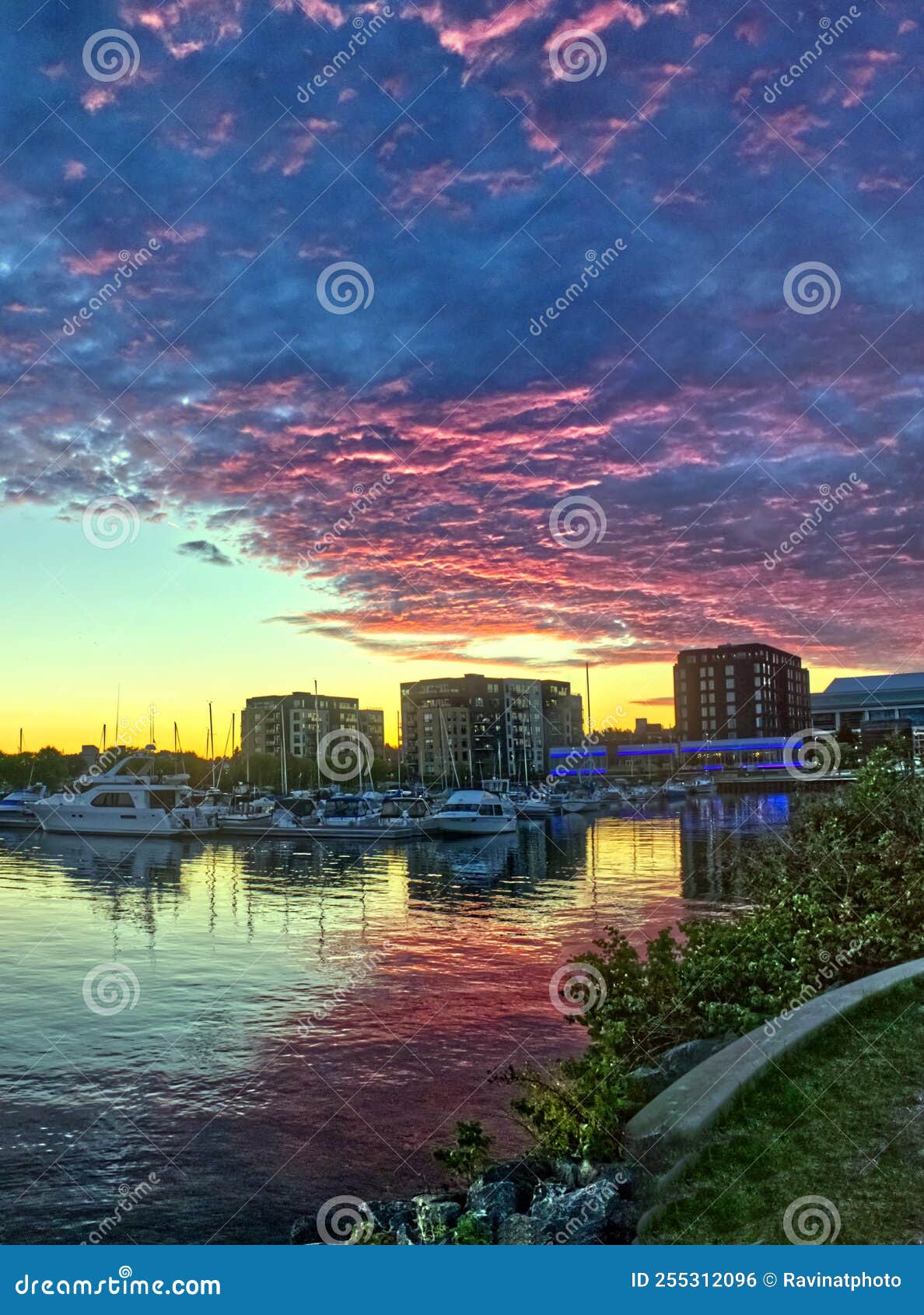 Sunset at the Marina, Thunder Bay, on, Canada Stock Photo Image of