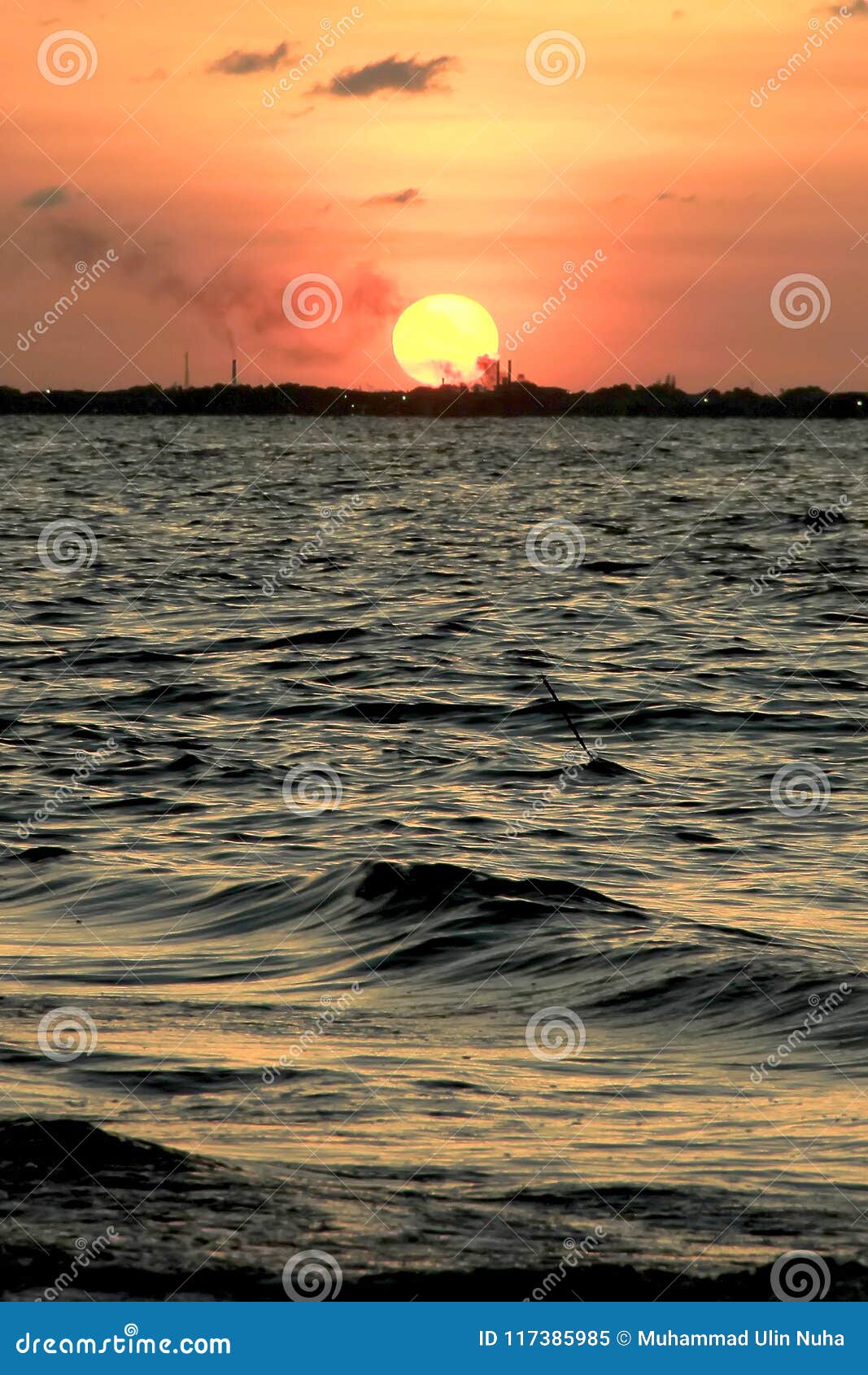  Sunset  In Maron Beach Semarang  Indonesia Stock Image 