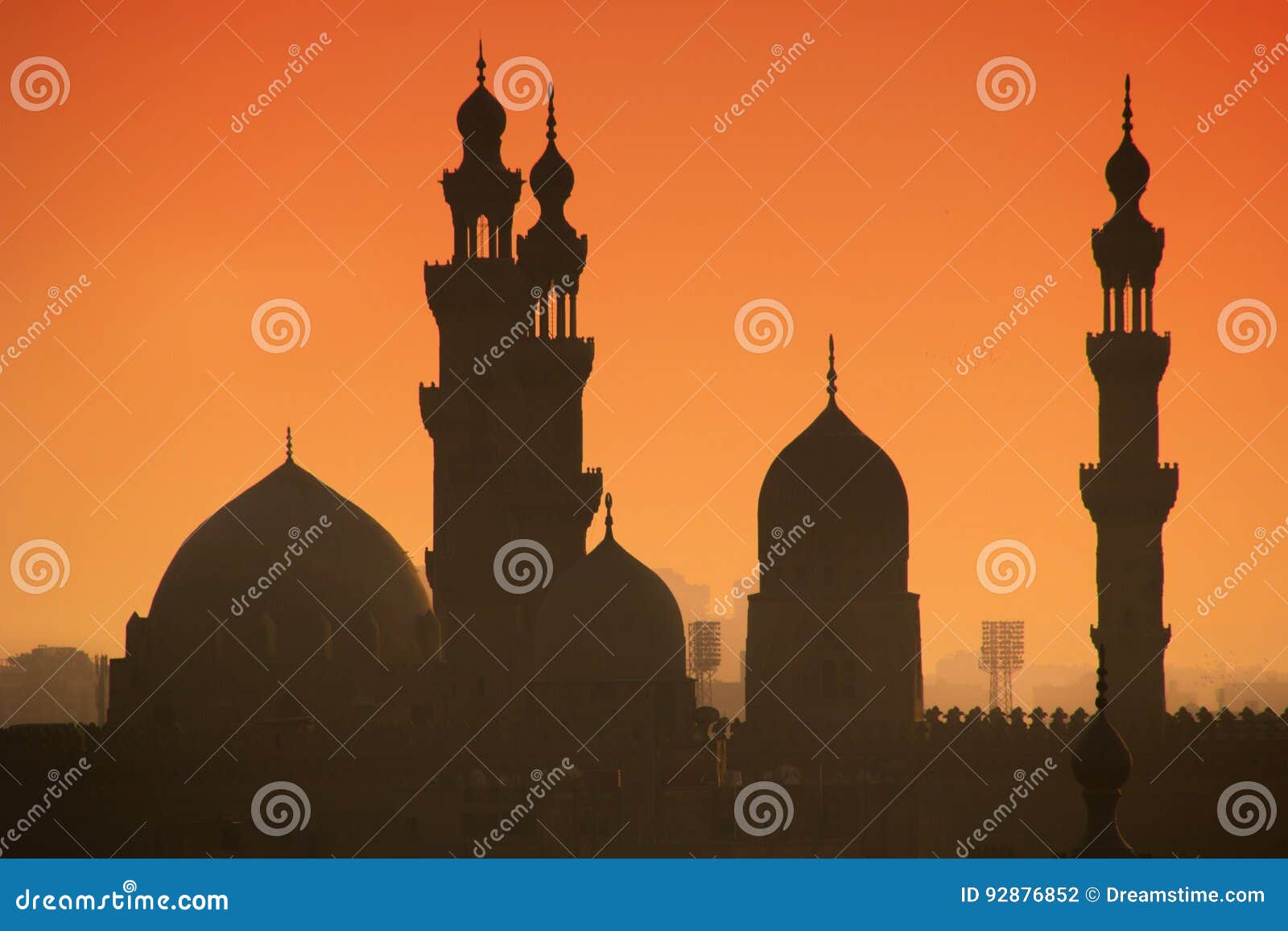 sunset on minarets of cairo