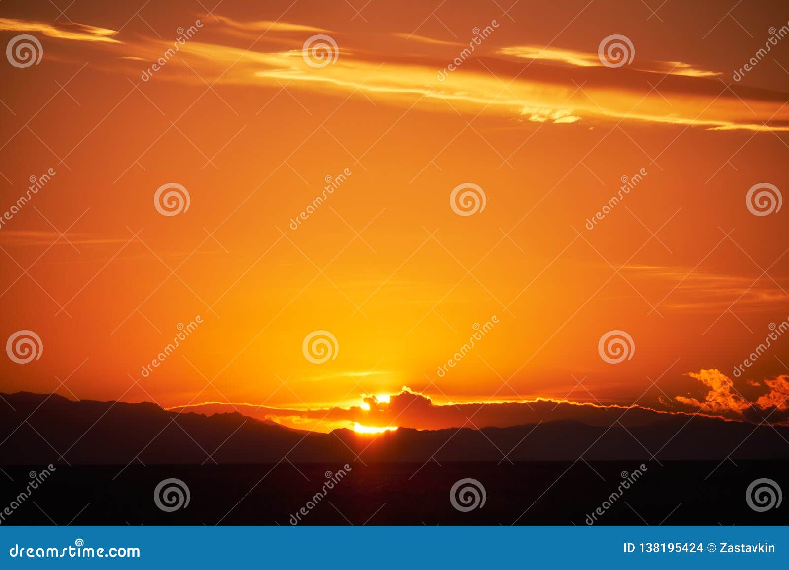 sunset in mongolian grassland in south-west mongolia govi-altay province