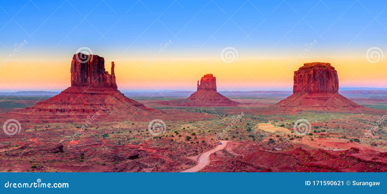 sunset at monument valley, usa