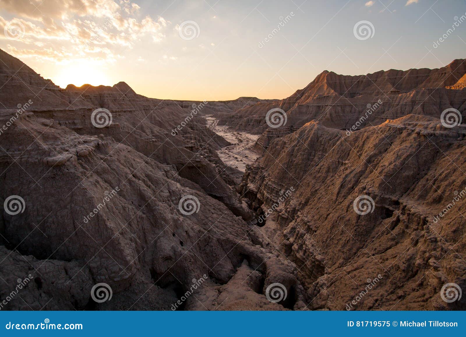 Sunset in the Nebraska Badlands Stock Image Image of valley, sunlight 81719575