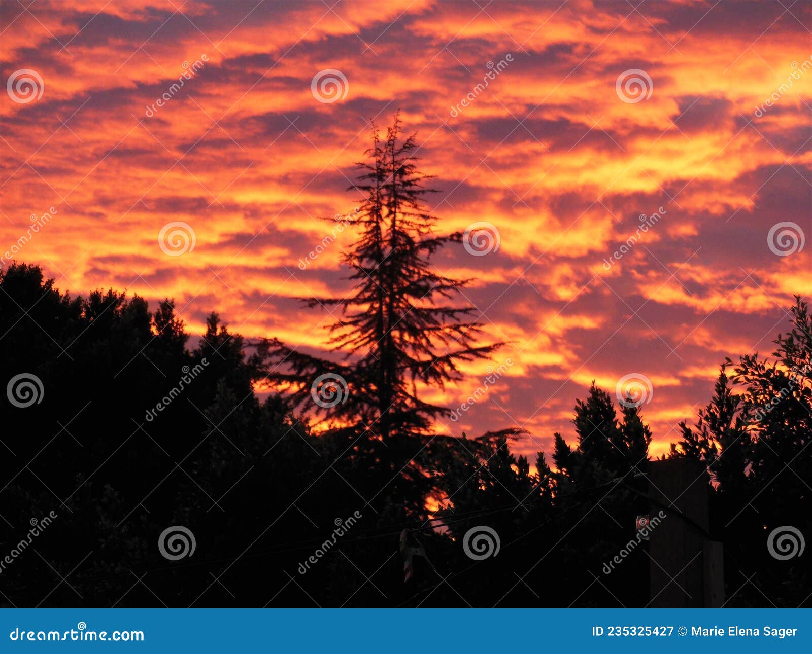 Sunset in November 2021 in Sun Valley California Stock Image Image of