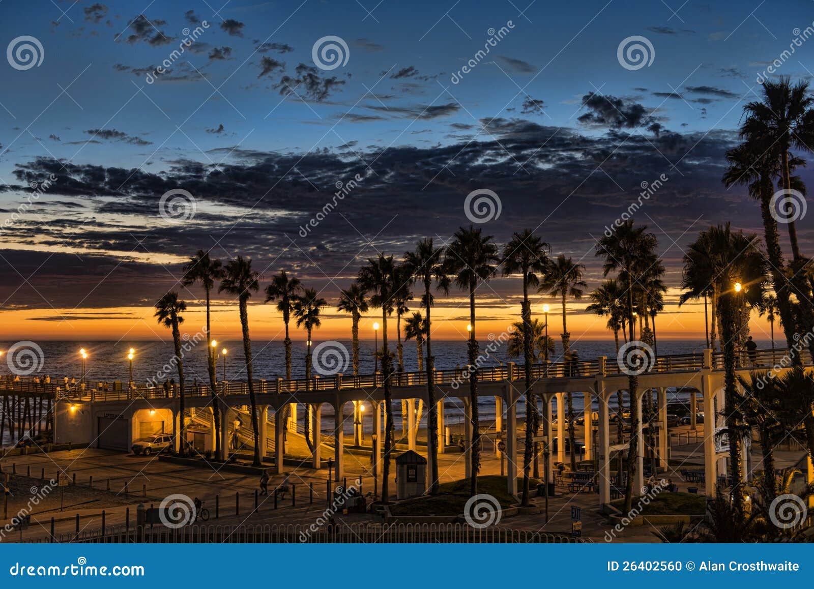 Sunset at the Oceanside Pier Stock Photo - Image of southern, dramatic:  26402560