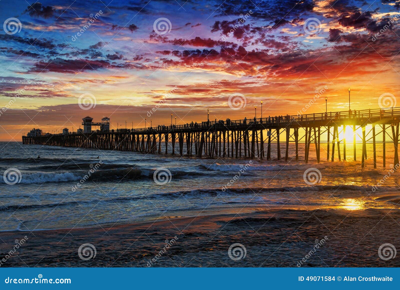 sunset at the oceanside pier