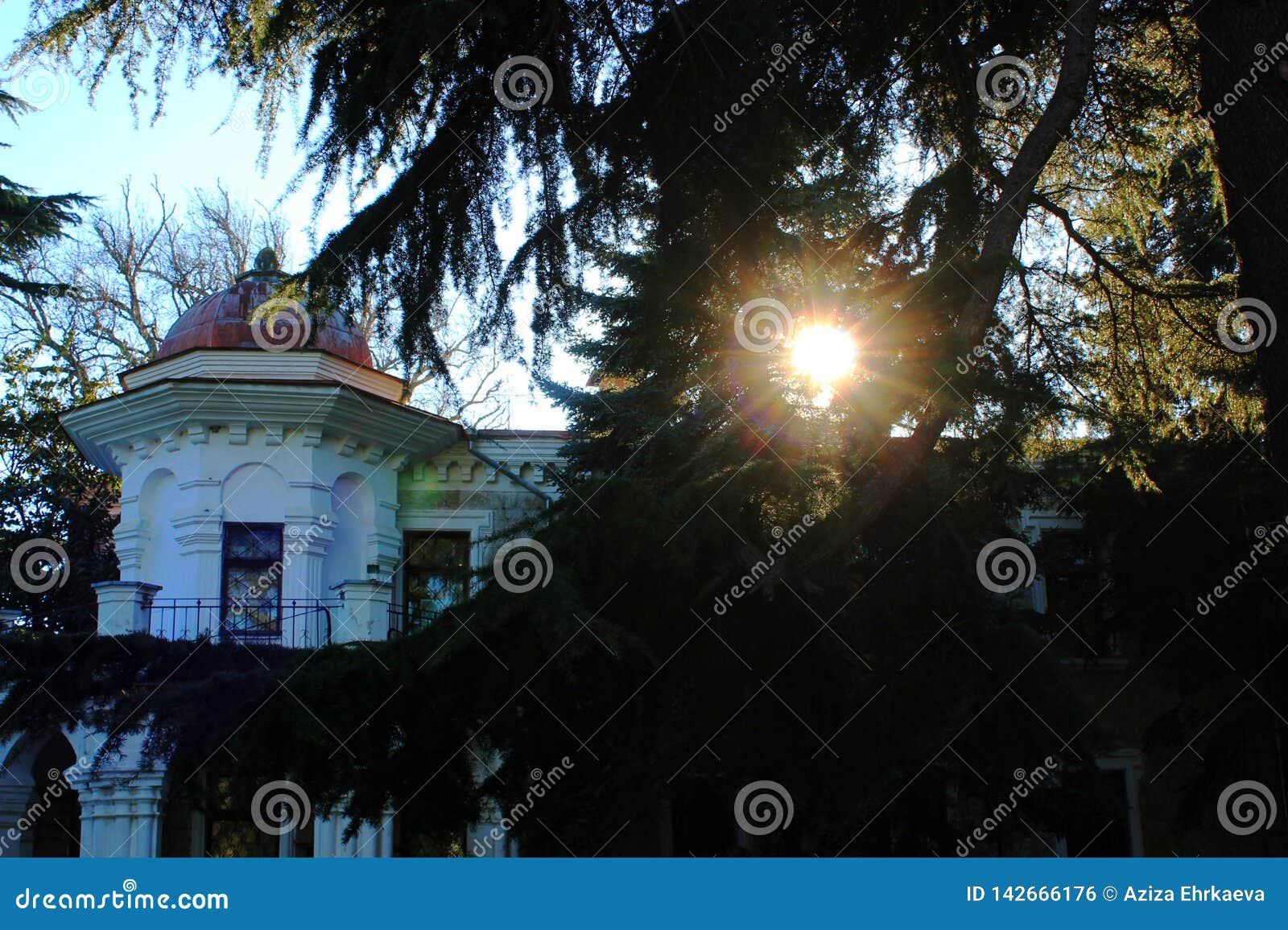 Sunset And Old Building Stock Photo Image Of Different 142666176