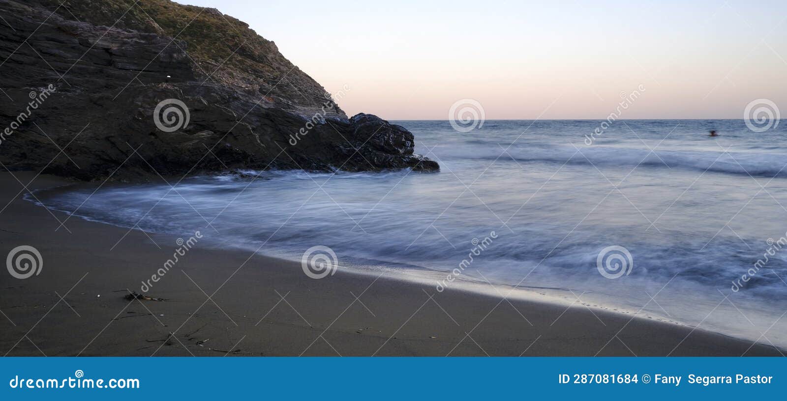 sunset in one of the coves of cabo de palos